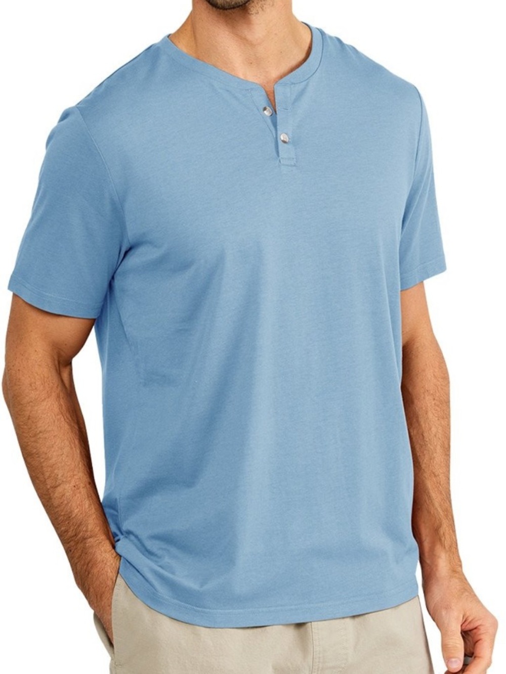 Free Fly Men's Blue Henley Shirt